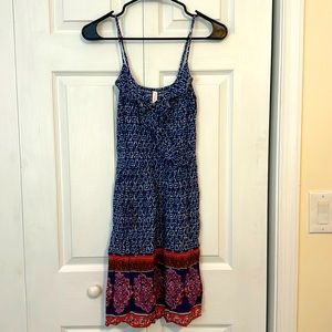Strappy bohemian print summer dress, size M